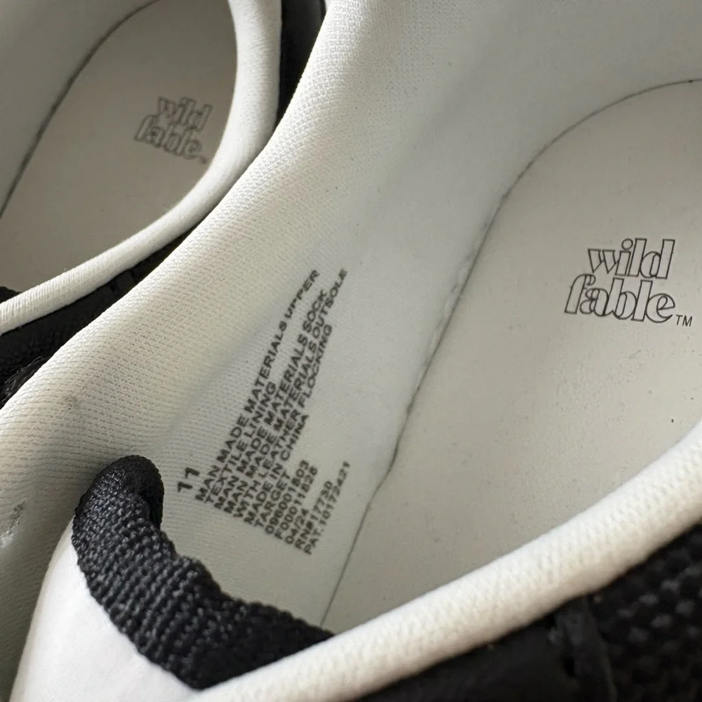 Women's Two-Tone Black and White Leather Sneakers